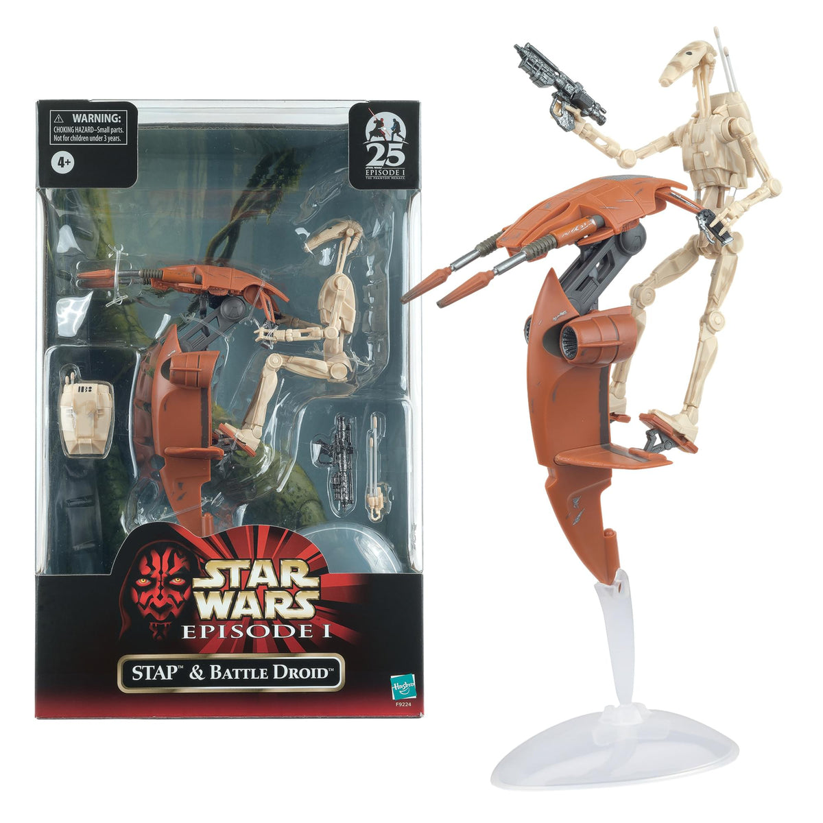 Star Wars Black Series STAP & Battle Droid - angled packaging with loose figure