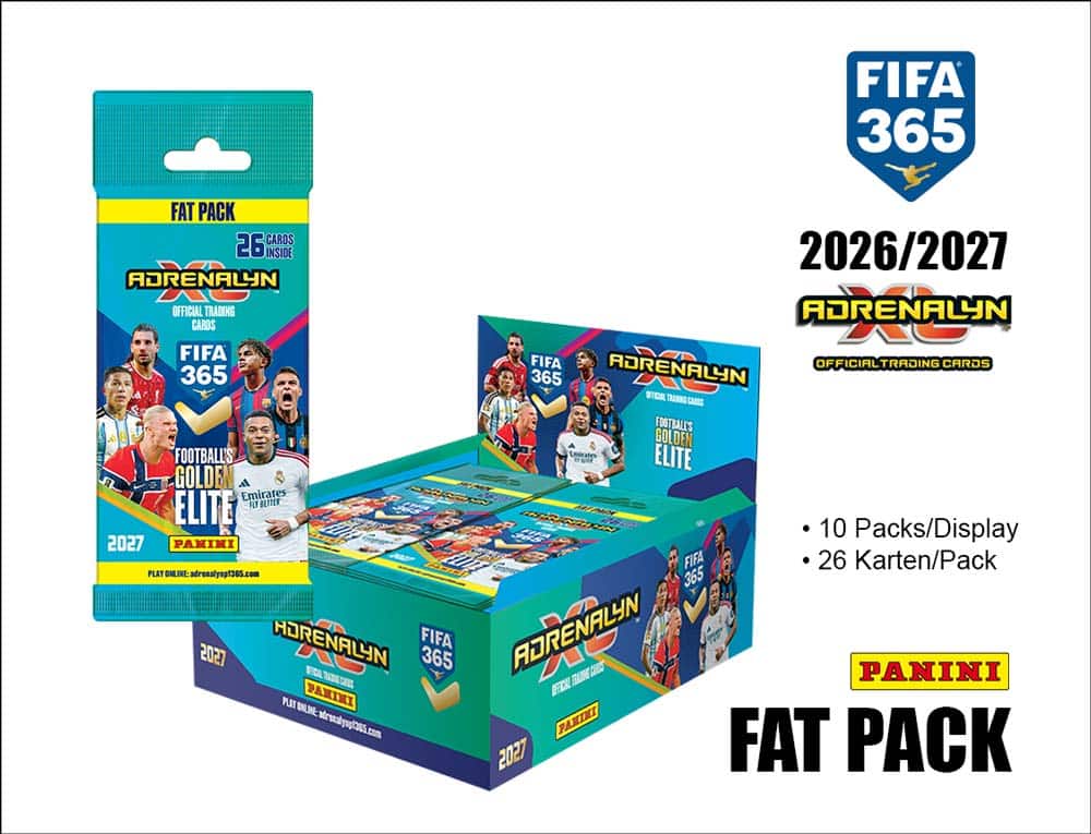 Panini FIFA 365 Adrenalyn XL 2027 Fat Pack Display box with Fat Pack