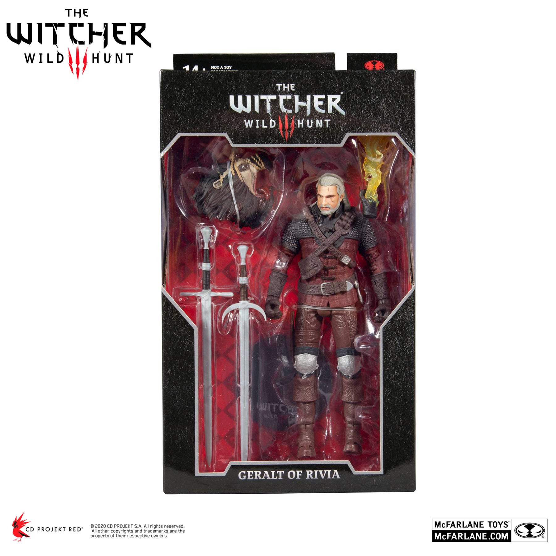 McFarlane Toys The Witcher 3 Geralt of Rivia Wolf Armor Action Figure - boxed packaging