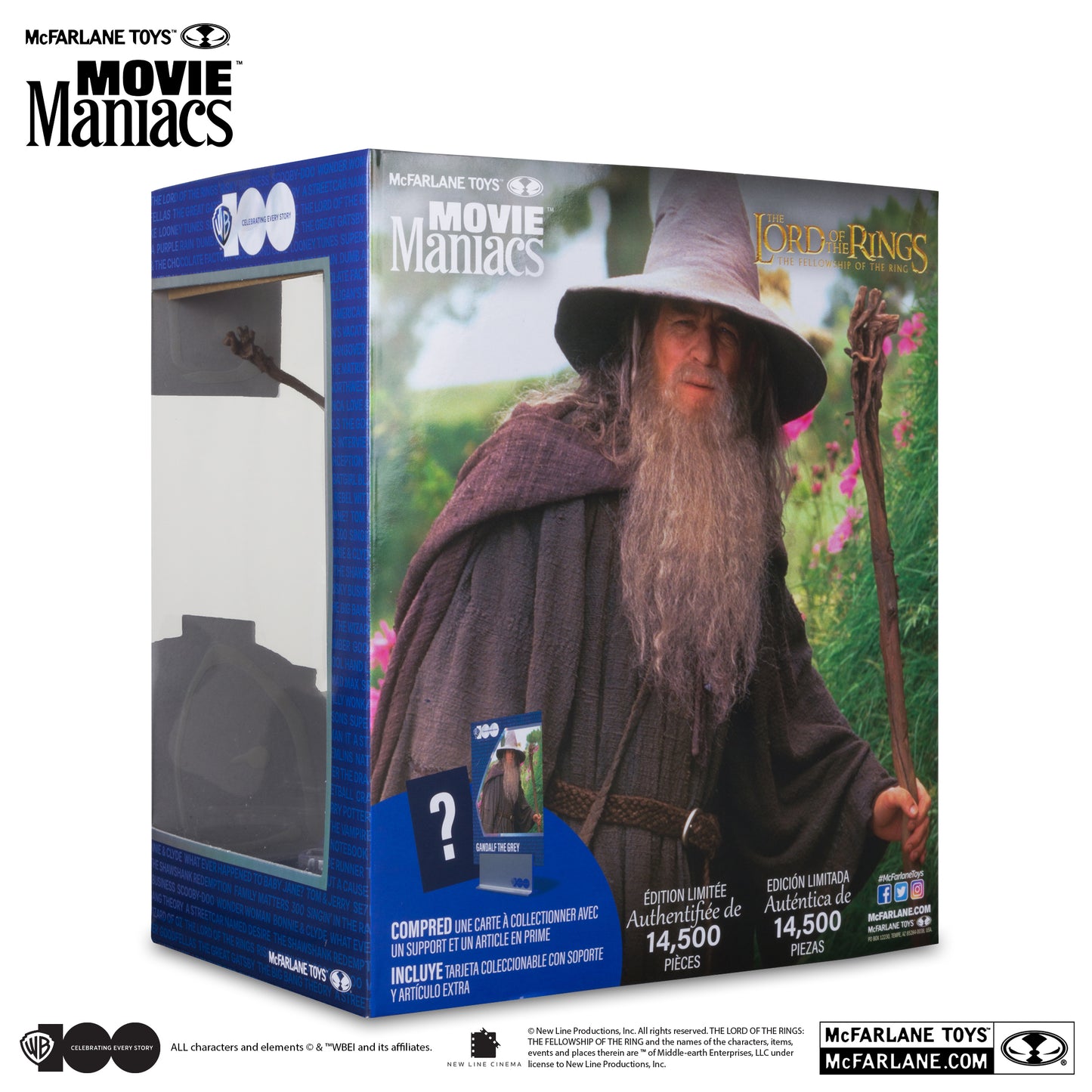 McFarlane Toys Movie Maniacs Gandalf the Grey Figure - boxed packaging