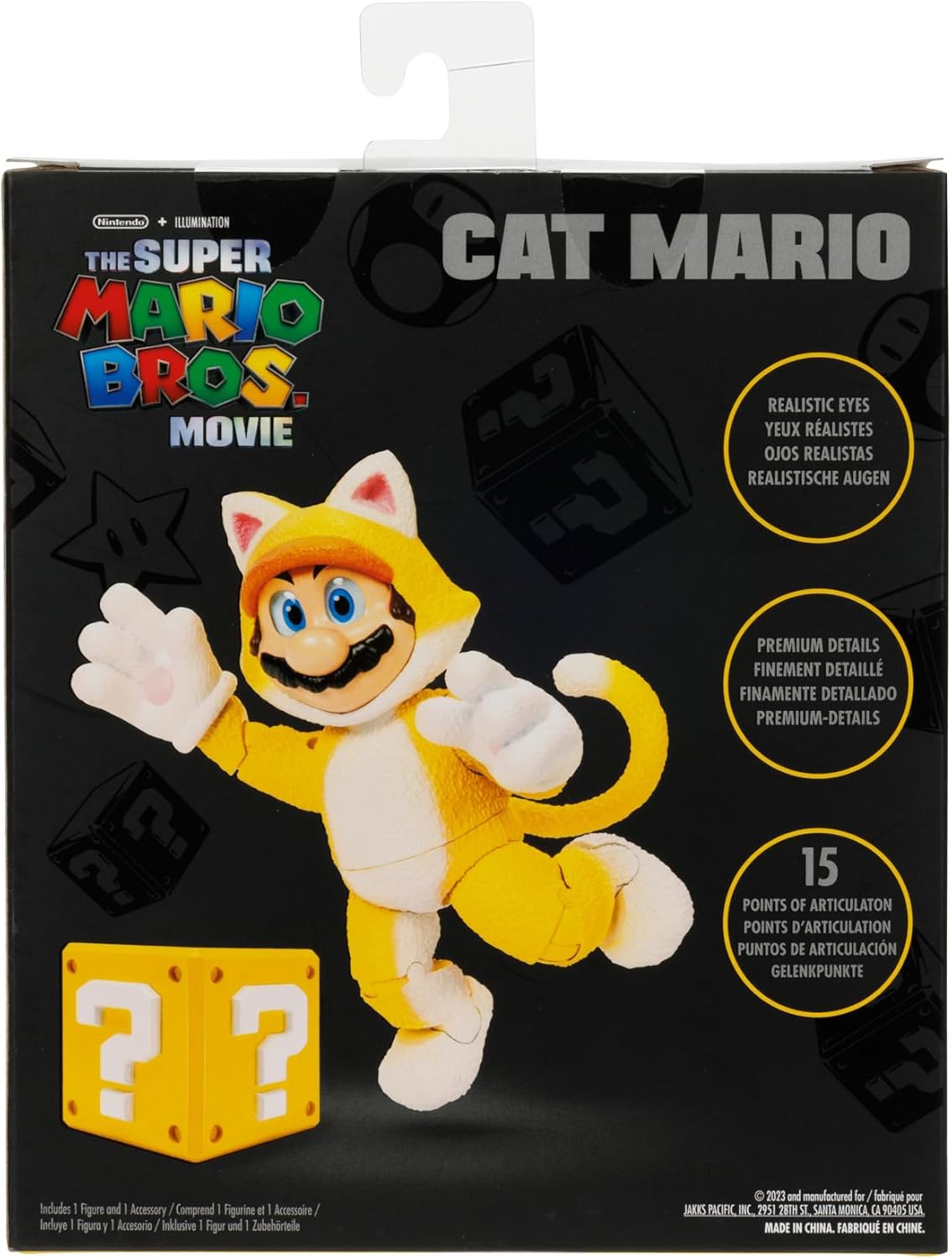 Nintendo Super Mario 5" Cat Mario Action Figure With Included Question Block Accessory