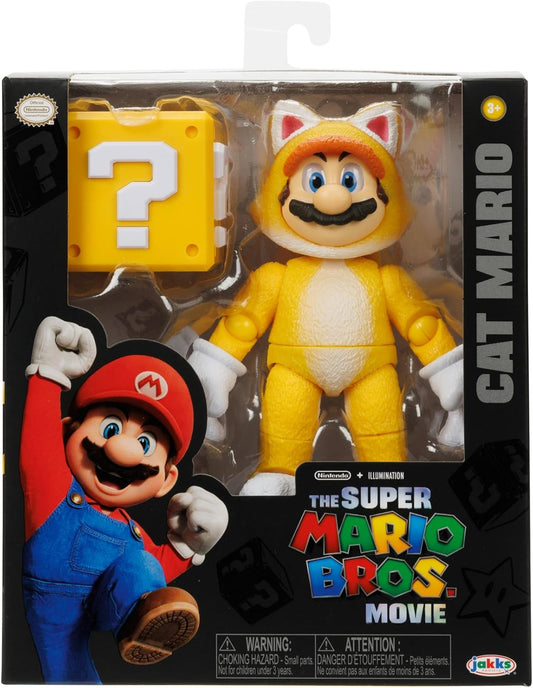 Nintendo Super Mario 5" Cat Mario Action Figure With Included Question Block Accessory