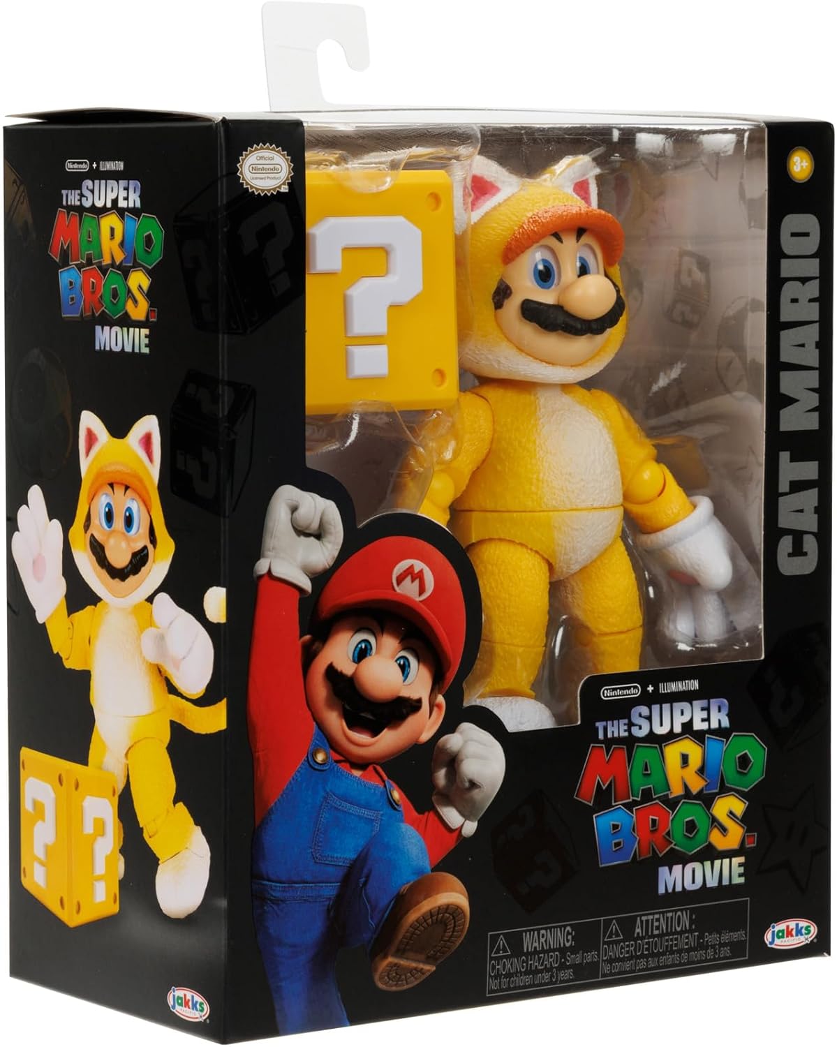 Nintendo Super Mario 5" Cat Mario Action Figure With Included Question Block Accessory