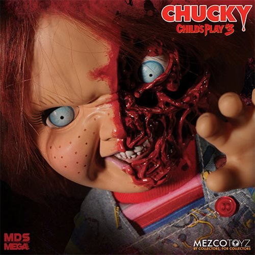 Child's Play 3 Talking Pizza Face Chucky 15-Inch Mega Scale Doll - Mezco by Mezco Toyz | Sensales