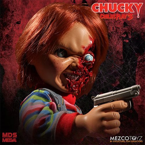 Child's Play 3 Talking Pizza Face Chucky 15-Inch Mega Scale Doll - Mezco by Mezco Toyz | Sensales
