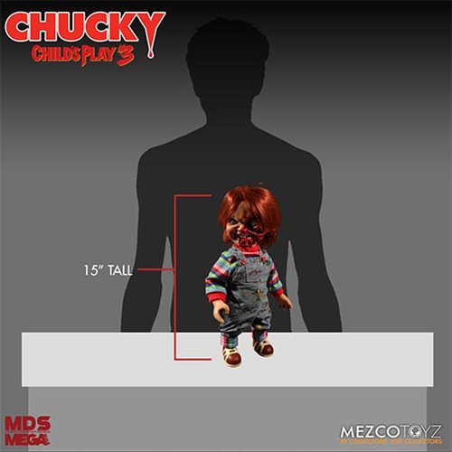 Child's Play 3 Talking Pizza Face Chucky 15-Inch Mega Scale Doll - Mezco by Mezco Toyz | Sensales