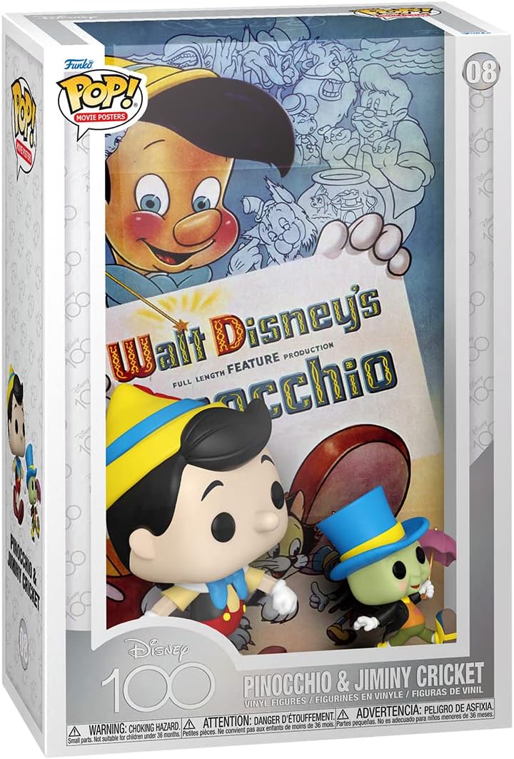 Funko Pop Disney’s 100th Anniversary POP! Movie Poster & Figure Pinocchio and Jiminy Cricket by Sensales | Sensales