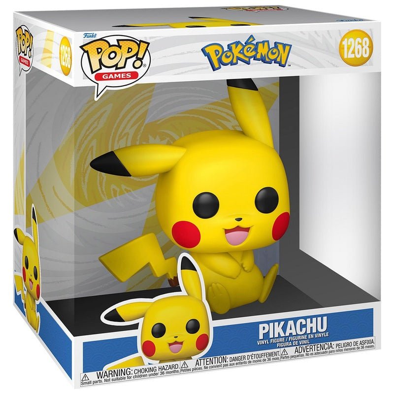 Funko Pop! Jumbo Pokémon Pikachu (Sitting) #1268 10 Inch Vinyl Figure by Funko | Sensales
