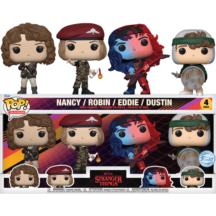 Funko Pop! Stranger Things Season 4 Nancy, Robin, Eddie & Dustin 4-Pack by Funko | Sensales