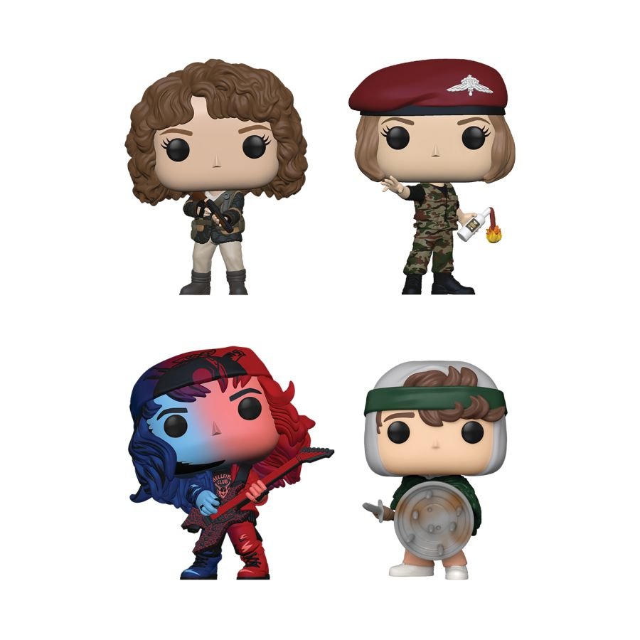 Funko Pop! Stranger Things Season 4 Nancy, Robin, Eddie & Dustin 4-Pack by Funko | Sensales