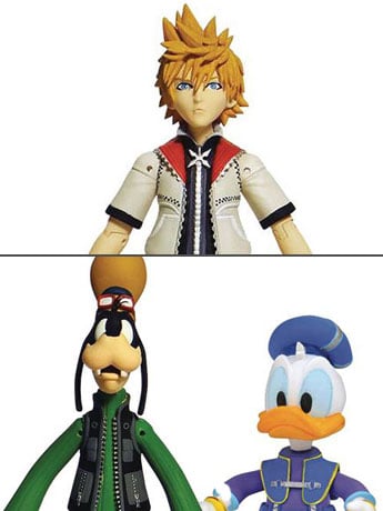 Kingdom Hearts Select Roxas, Donald Duck & Goofy figures