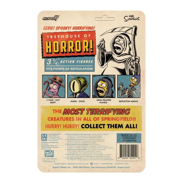Skeleton Marge Simpson card packaging back