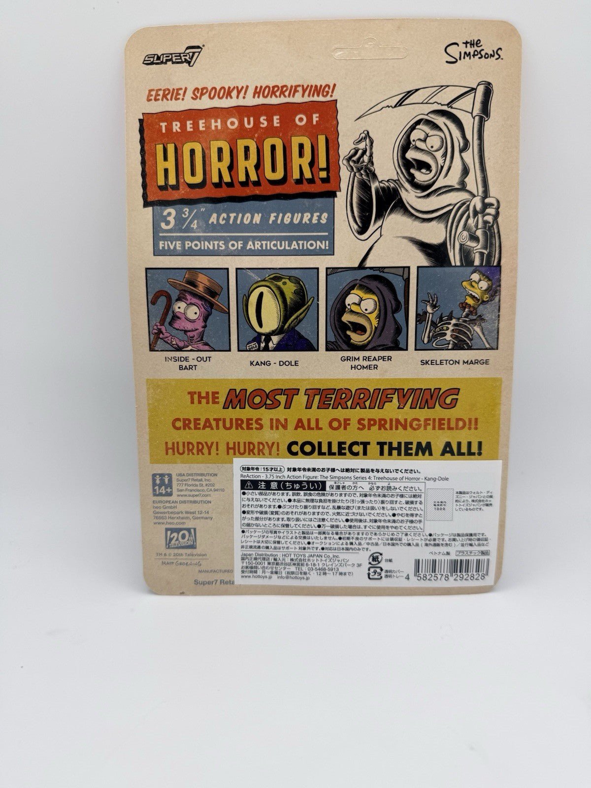 Super7 Reaction - Simpsons Treehouse Of Horror - KANG DOLE 3 3/4 Figure by Super7 | Sensales
