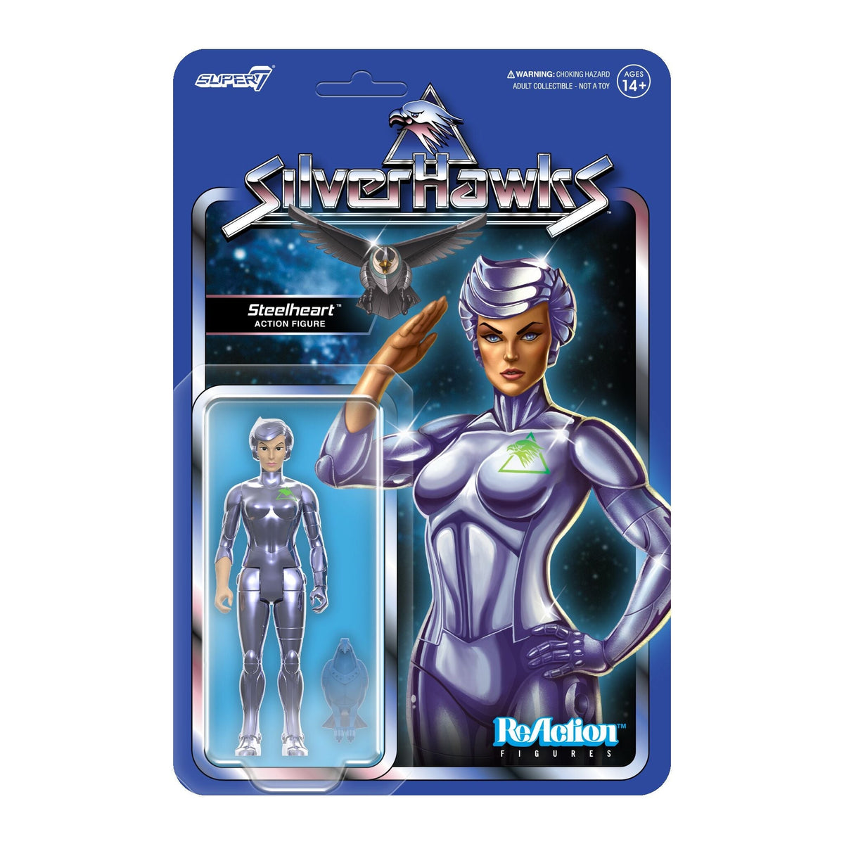 Super7 SilverHawks ReAction Steelheart (Toy Version) 3.75" Action Figure by Super7 | Sensales