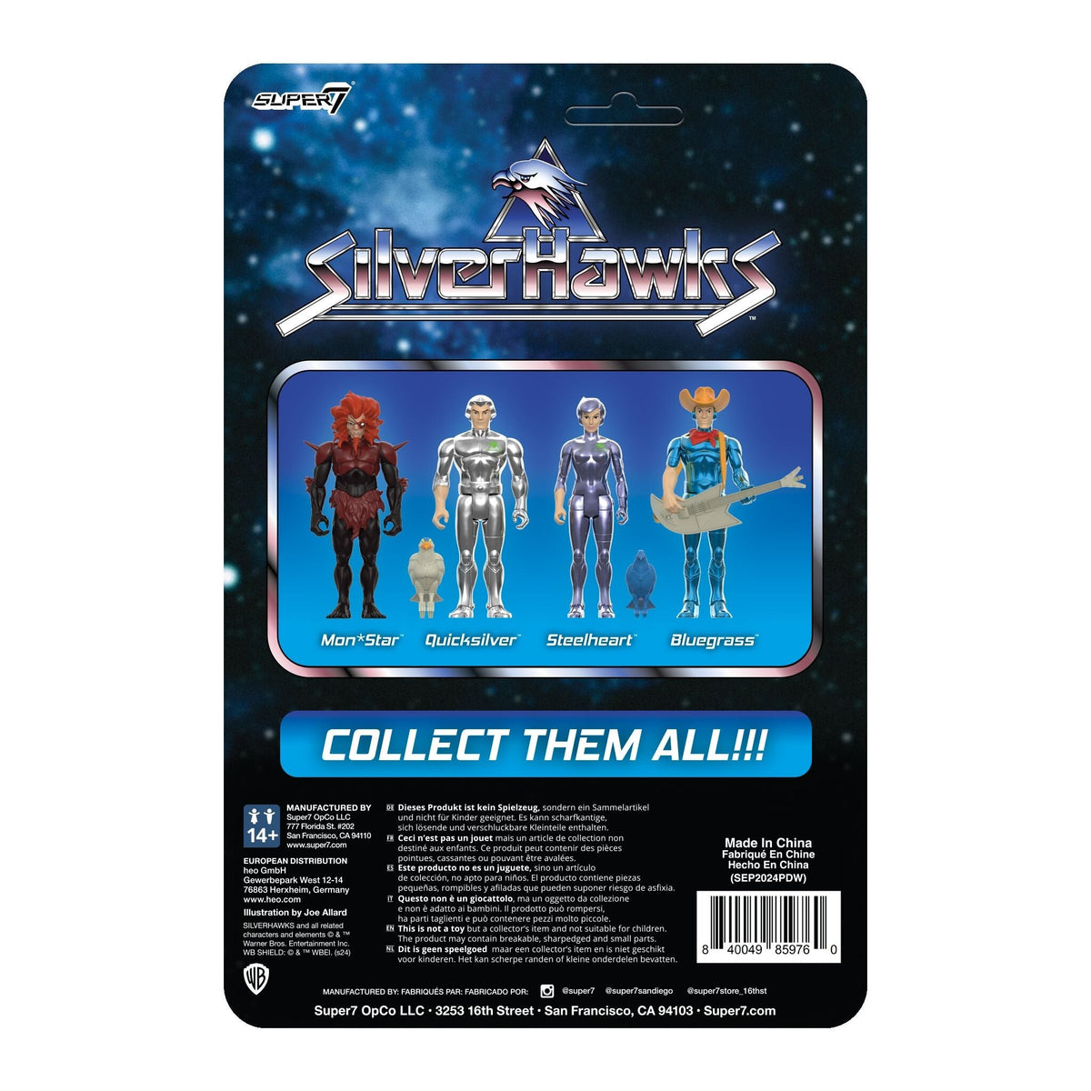 Super7 SilverHawks ReAction Steelheart (Toy Version) 3.75" Action Figure by Super7 | Sensales