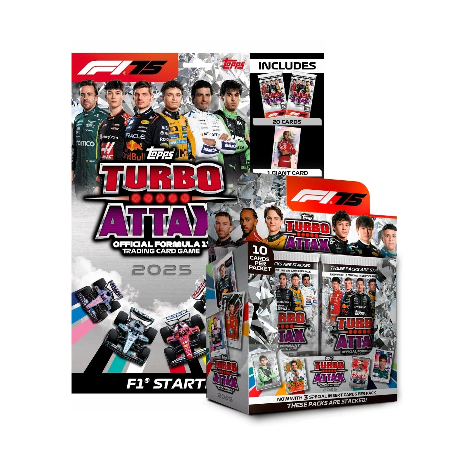 Topps Formula 1 2025 Turbo Attax 24 pack Box + Starter Pack Album (260 Cards) by Topps | Sensales