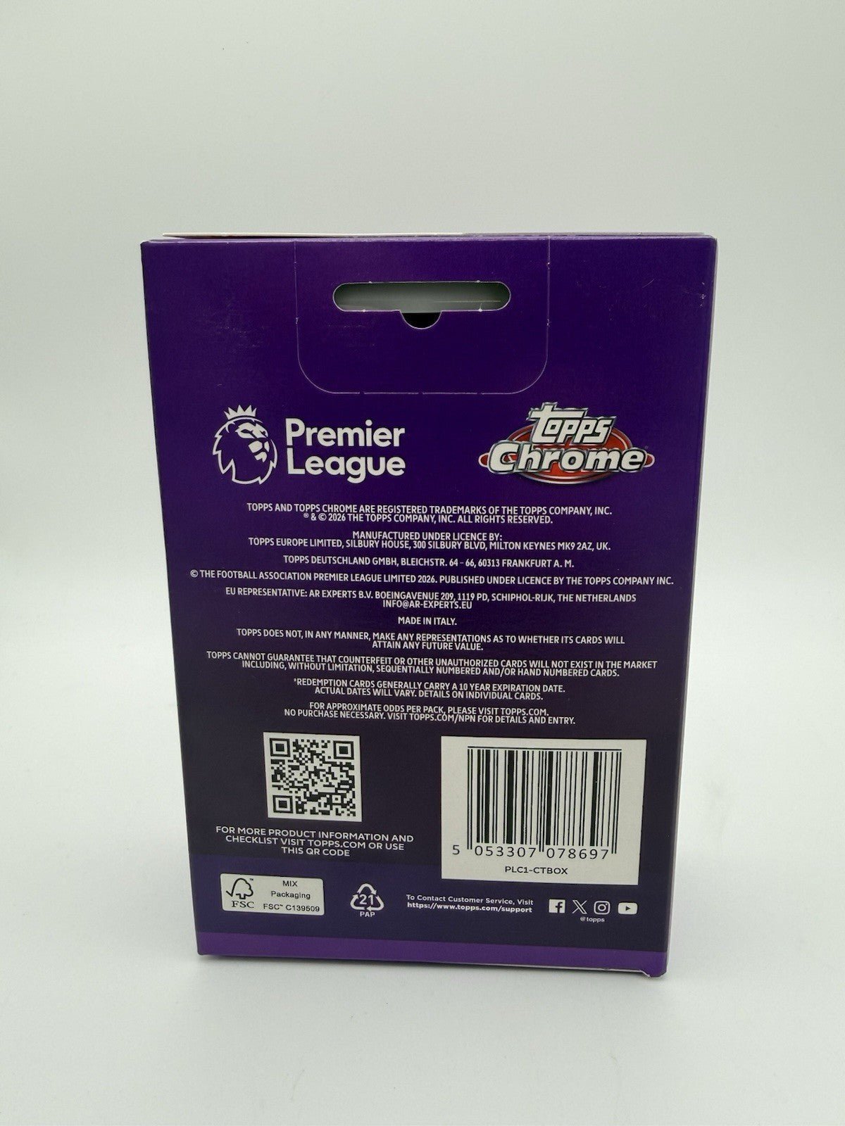 Topps Premier League Chrome 2026 Hobby Trading Cards Tin 20 Chrome cards per tin by Sensales | Sensales